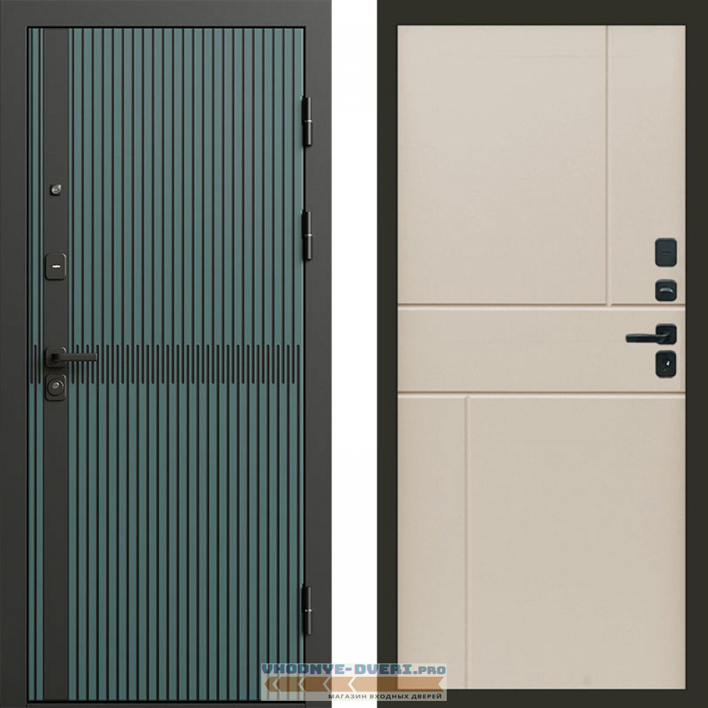 Дверь Termo Door ГРАУНД Velutto Verde Бетон Горизонт Слоновая кость